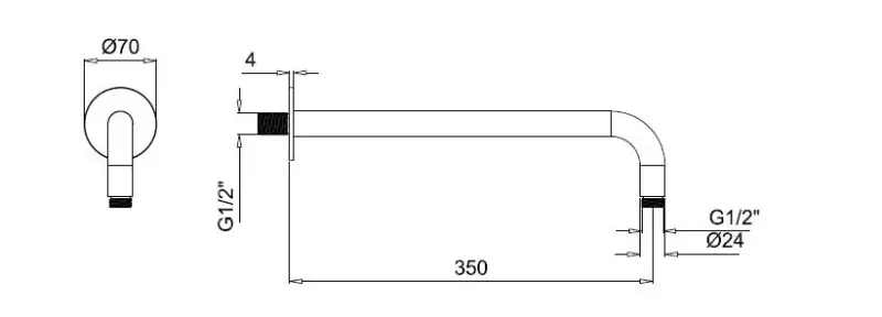 SB Round Zestaw natryskowy szczotkowany mosiądz PVD do zabudowy kompletny