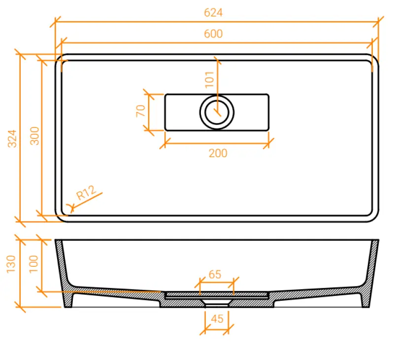 Solid-S City Umywalka do montażu na blacie, matowa, biała, 62 x 32 cm, z ukrytym odpływem 1208954250