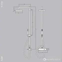Waterevolution Flow zestaw prysznicowy z termostatem i deszczownicą PVD Gun Metal T141TGME