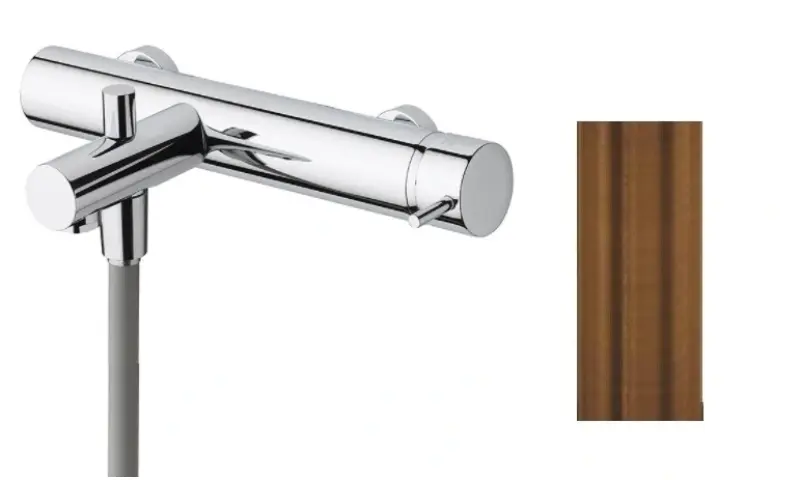 Waterevolution Flow bateria wannowa z zestawem prysznicowym PVD szczotkowany Miedź T130CPE