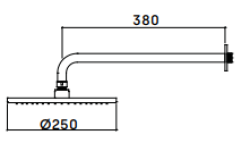 Waterevolution Flow deszczownica 250 mm z przyłączem ściennym PVD Miedź T164125CPE
