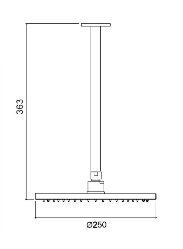 Waterevolution Flow głowica prysznicowa 250 mm z przyłączem sufitowym, szczotkowany mosiądz T164225LE