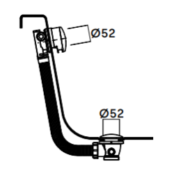Waterevolution badafvoer met badvulcombinatie Messing Geborsteld B1ENCHLE