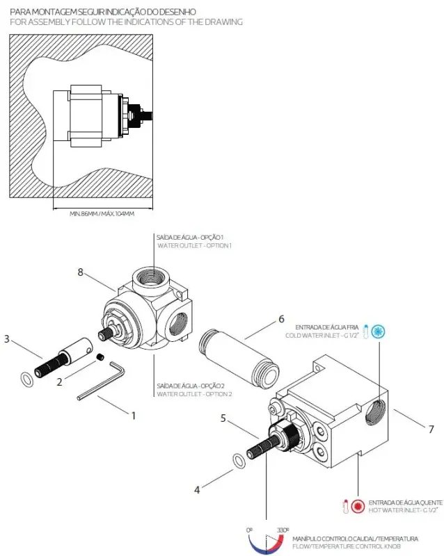 Waterevolution Flow termostat podtynkowy z 1 przełącznikiem, kolor złoty jasny 1208954644