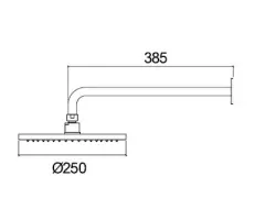 Waterevolution Flow głowica prysznicowa 250 mm z przyłączem ściennym w kolorze Light Gold