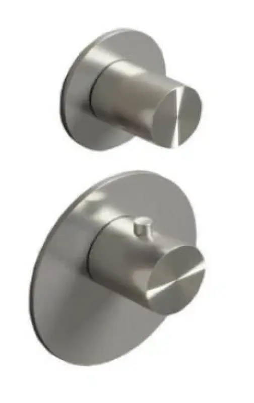 SB 316 AESTHETICS Ronde Inbouwthermostaatkraan met 1 Uitgang / Stopkraan PVD Goud Geborsteld 1208954895