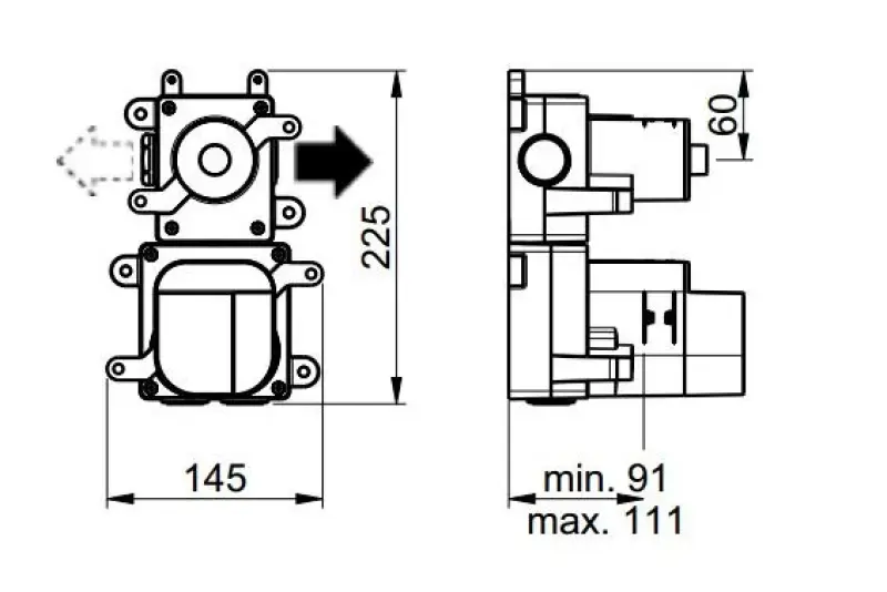 SB AESTHETICS Ronde Inbouw thermostatische kraan met 1 uitlaat / stopkraan chroom 1208954897