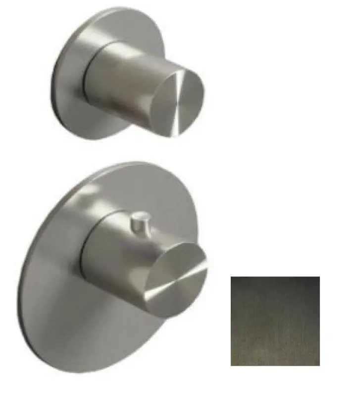 SB 316 AESTHETICS Ronde Inbouw Thermostatische Kraan met 2 Uitgangen / Stop-Omschakelklep PVD Geborsteld Gun Metal 1208954918