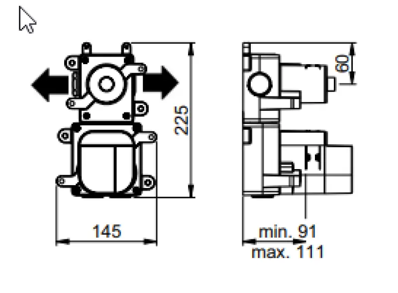 SB 316 AESTHETICS Ronde Inbouw Thermostatische Kraan met 2 Uitgangen / Stop-Omschakelklep PVD Geborsteld Gun Metal 1208954918