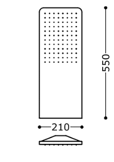 Głowica prysznicowa Tres Ściana 21x55 cm Zaokrąglone Kąty Matowy Biały 29990307BM