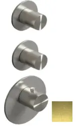 SB 316 AESTHETICS Okrągły wbudowany termostat z 4 wyjściami / 2x zawór odcinający PVD złoto szczotkowane 1208954958