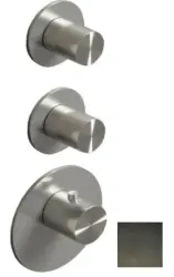 SB 316 AESTHETICS Okrągły wbudowany termostat z 4 wyjściami/ 2x zawór odcinający PVD gun metal szczotkowany 1208954959