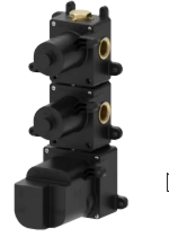 SB AESTHETICS Okrągły wbudowany termostat z 4 wyjściami / 2x zawór odcinający chrom 1208954960