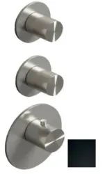 SB AESTHETICS Okrągły wbudowany termostatyczny zawór mieszający z 4 wyjściami / 2x zawór odcinający matowa czerń 1208954961
