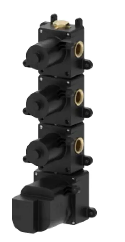 SB AESTHETICS Okrągły termostat podtynkowy z 3 wyjściami/ 3x zawór odcinający chrom 1208954968