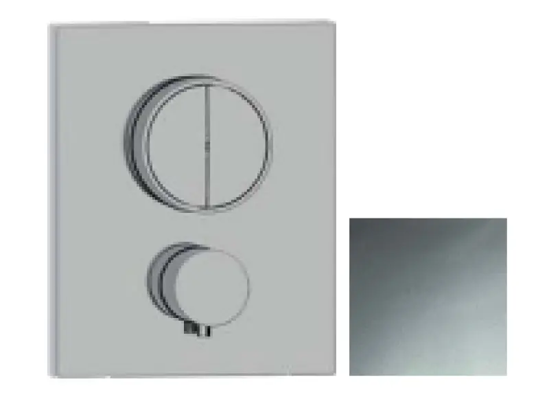 SB Push Square Wbudowany kran termostatyczny z przyciskiem przełącznika i regulatorem objętości chrom 1208955122