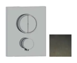 SB Push Square Wbudowana bateria termostatyczna z przyciskiem przełącznika i regulatorem przepływu PVD gun metal 1208955131