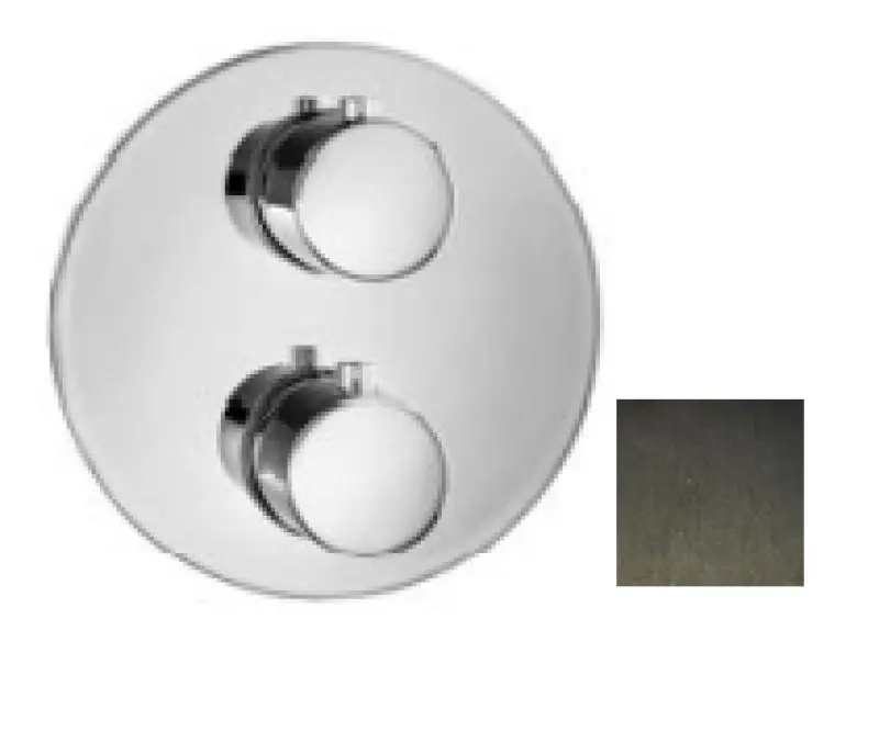 SB Universale Inbouw Ronde Thermostatische Kraan met 2 uitgangen PVD Gun Metal 1208955168