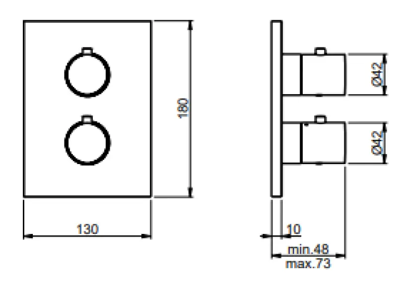 SB Universal Round on Square Wbudowany termostat z 3 wyjściami całkowicie ze stali nierdzewnej 316 1208955196