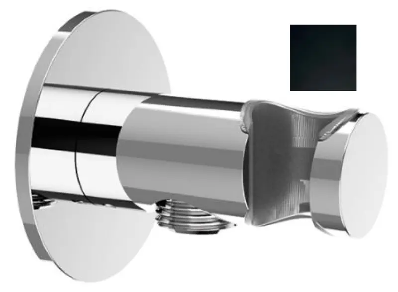 SB Rubinetterie Uniwersalny uchwyt prysznicowy z doprowadzeniem wody matowa czerń 1208955198