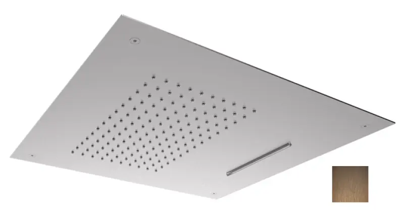 SB Square 316 Deszczownica podtynkowa z wodospadem 50x50cm, głowica natryskowa sufitowa PVD miedź 1208955318