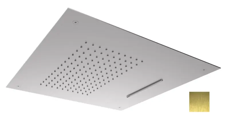 SB Square 316 Deszczownica podtynkowa z wodospadem 50x50cm sufitowy natrysk PVD złoty 1208955319