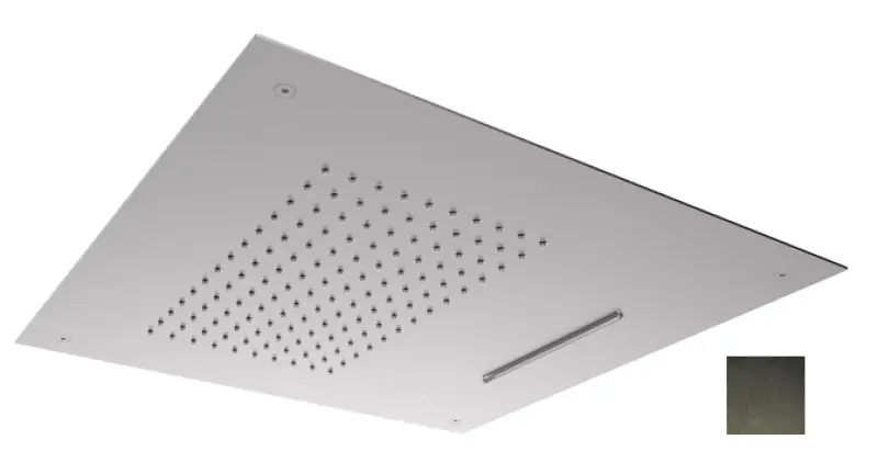 SB Square 316 Prysznic deszczowy podtynkowy z wodospadem 50x50cm głowica sufitowa PVD gun metal 1208955320