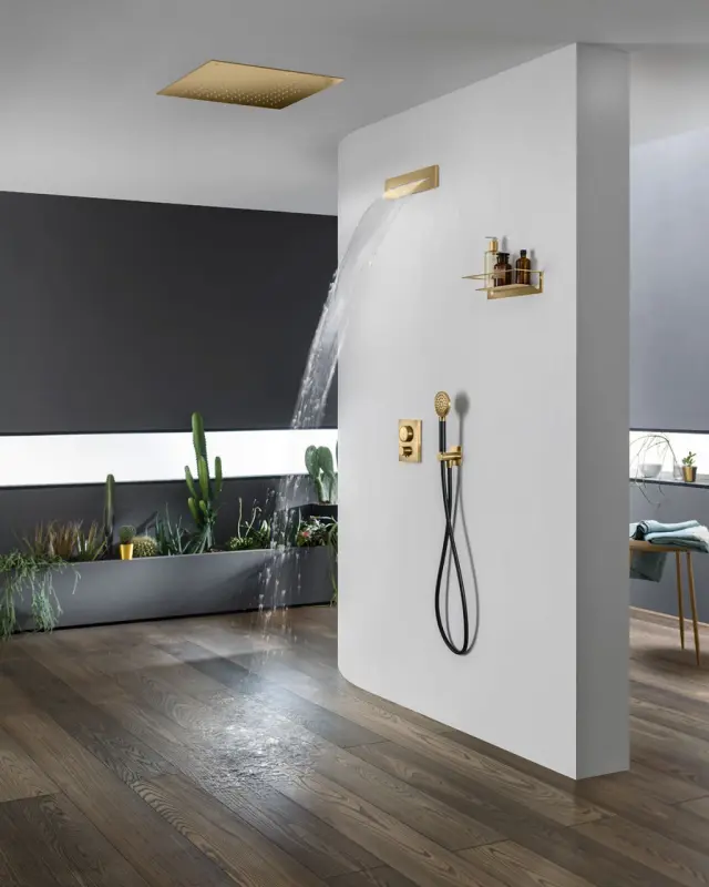 SB Square 316 Prysznic deszczownica podtynkowa 50x50cm PVD złoto 1208955322