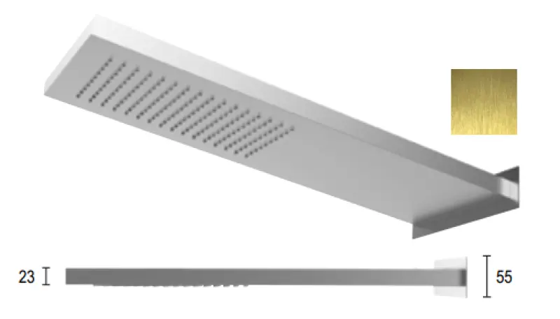 SB Square 316 deszczownica ścienna PVD złota 1208955334