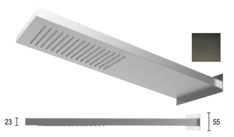 SB Square 316 Deszczownica z podłączeniem do ściany, głowica prysznicowa PVD gun metal 1208955335