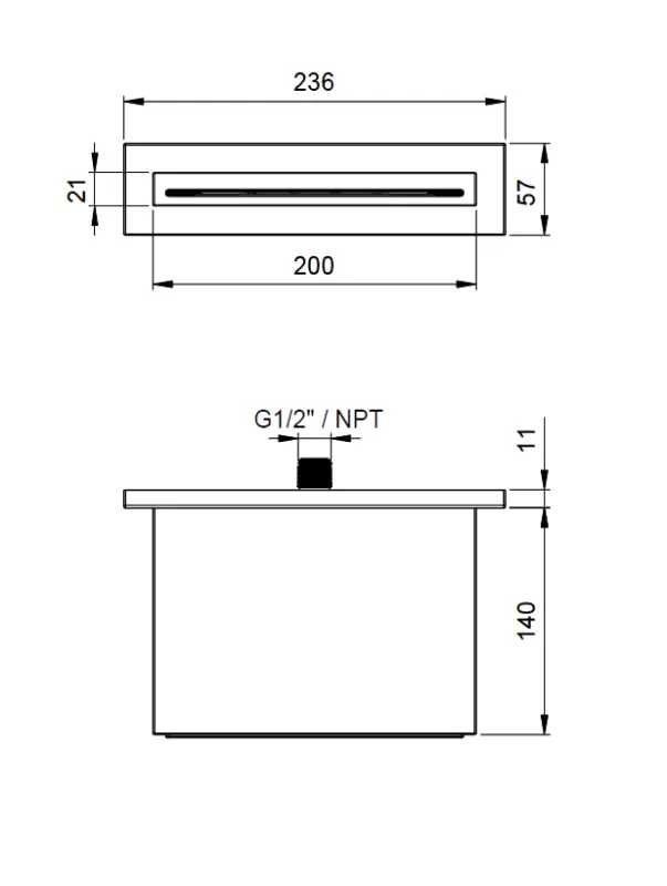 SB 316 Wylewka kaskadowa montowana na powierzchni PVD gun metal 1208955338