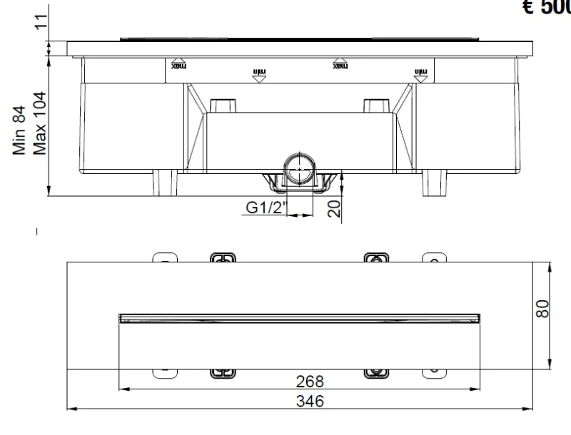 SB 316 Wylewka wodospadu do wanny podtynkowa PVD gun metal 1208955341