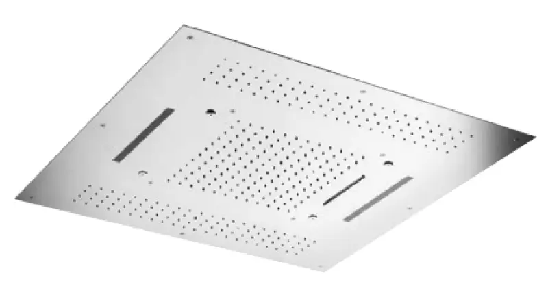 SB Square wbudowany prysznic deszczowy z 4 rodzajami strumienia i oświetleniem chromoterapeutycznym, w pełni wykonany ze stali nierdzewnej 1208955384.