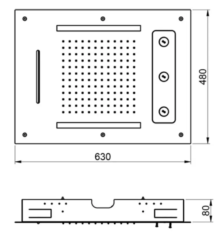 SB Spin Temptation Chromotherapy Deszczownica natynkowa matowa czarna 1208955416