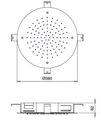 SB Rondo Chromoterapia Deszczownica podtynkowa PVD Miedź 1208955471