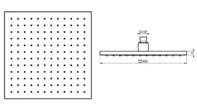 SB Rubinetterie Deszczownica Eco Air oszczędzająca wodę, kwadratowa deszczownica chromowana 30x30 cm 1208955532