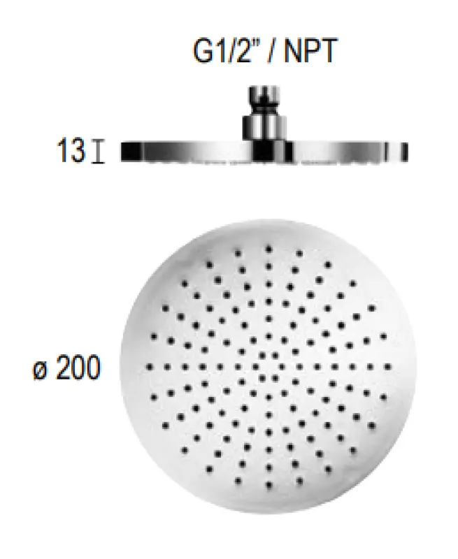 SB Round deszczownica natryskowa, tworzywo sztuczne, 20 cm, matowa czerń, 1208955600