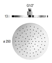 SB Round deszczownica głowica prysznicowa z tworzywa sztucznego 25 cm Matowa Czarna 1208955606