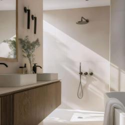 Waterevolution Flow inbouw doucheset met thermostaat regendouche en handdouche in gun metal