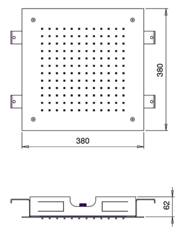 SB Temptation natrysk deszczowy wbudowany kwadratowy 38x38cm PVD Złoty 1208955765