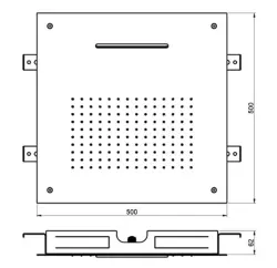 SB Square XL Prysznic deszczowy podtynkowy 2-strumieniowy Matowa Biała 1208955768