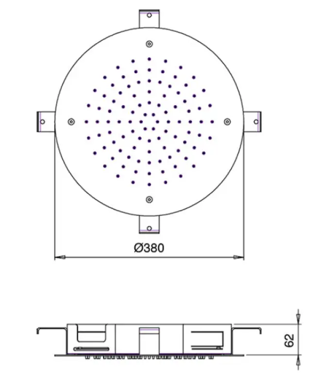 SB Round Temptation Deszczownica podtynkowa 38 cm Matowa Biała 1208955801