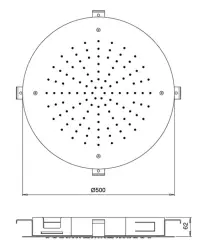 SB Round Temptation Wbudowany prysznic deszczowy 50 cm Matowa Biel 1208955807