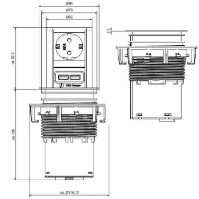 Elevator/USB wysuwane gniazdo