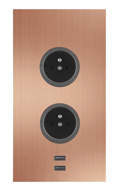Indux Corner Słup energetyczny z 2 gniazdkami Penaarde i 2 ładowarkami USB Miedź 1208955895