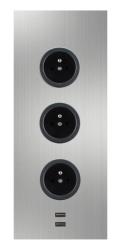 Indux Corner Słup energetyczny z 3 gniazdkami Penaarde i 2 ładowarkami USB ze stali nierdzewnej 1208955897