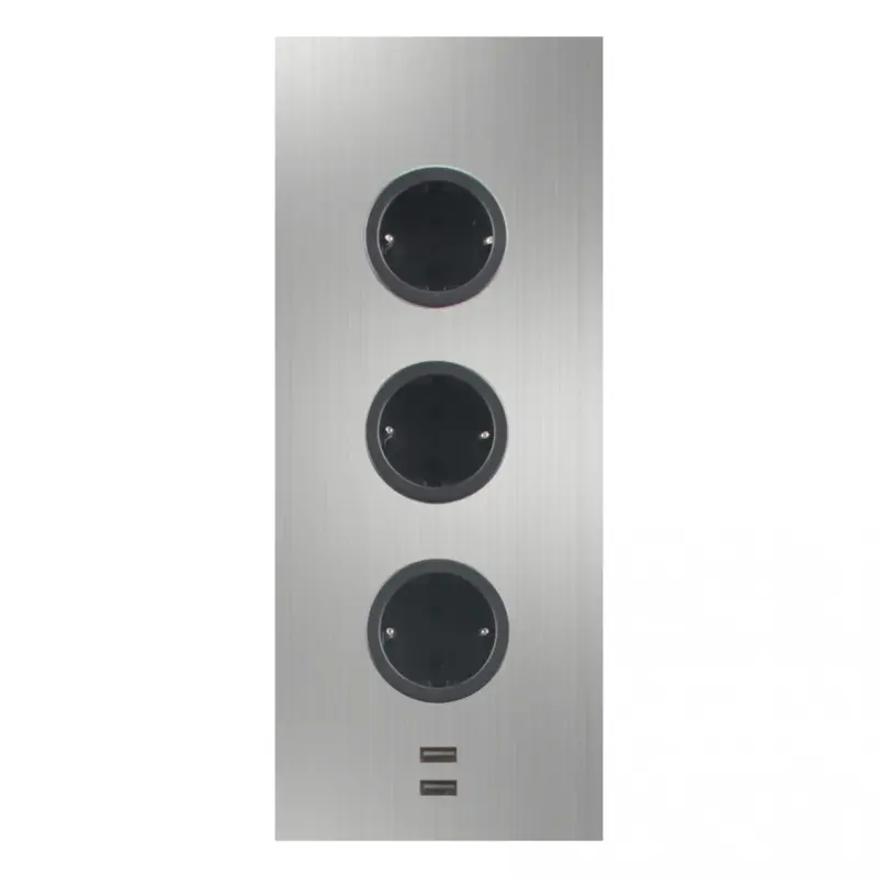 Indux Corner Słup energetyczny z 3 gniazdkami Penaarde i 2 ładowarkami USB ze stali nierdzewnej 1208955897