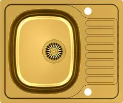Aquadesign Rudolf Złoty PVD Zlew 580x480mm Naddzlewowy z Ociekaczem, Odwracalny - 1208955926