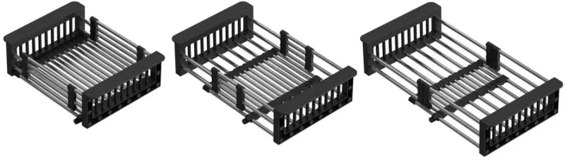 Quadri Uniwersalny wysuwany koszyk wkładany lub koszyk na resztki ze stali nierdzewnej w kolorze czarnym, szerokość 22,5 cm, 1208956037