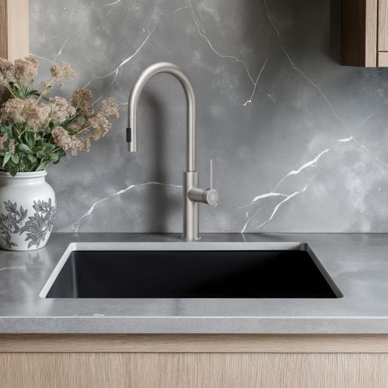 Quadri Retford bateria kuchenna ze stali nierdzewnej z wyciąganą wylewką i funkcją natrysku 1208956088